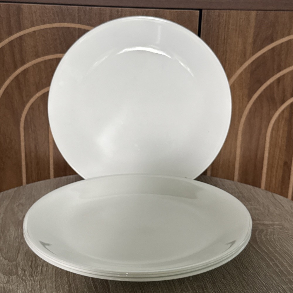 Vintage Corelle By Corning Winter Frost White Lot Of 4 Dinner Plates 10.25"